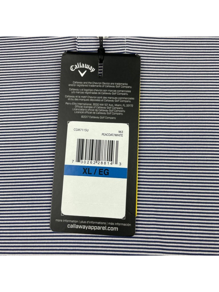 New Pimco Bonds X Callaway Men’s Opti-Dri S/S Performance Polo Navy Stripe Xl — image 6 of 8